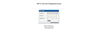 BPUT: University Management System - User Login