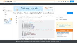 how to login to Yahoo programatically from an ubuntu server ...