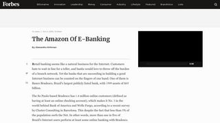 The Amazon Of E-Banking - Forbes