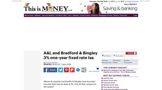 A&L and Bradford & Bingley 3% one-year fixed rate Isa | This is Money