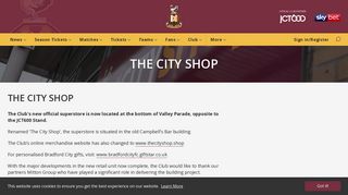 The City Shop - Bradford City