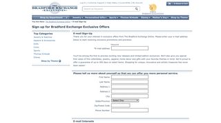 E-mail Sign-Up | The Bradford Exchange Online