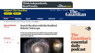 Search the skies with the Bradford Robotic Telescope | Science | The ...