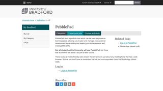 PebblePad - The University of Bradford