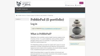 PebblePad - PebblePad, The University of York
