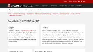 Sakai Quick Start Guide - Bradley University