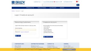 Login to enter your account - Brady UK - Brady UK