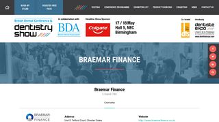 Braemar Finance - British Dental Conference and Dentistry Show 2019