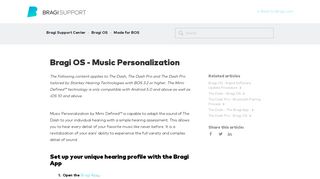 Bragi OS - Music Personalization – Bragi Support Center
