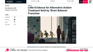 Little Evidence for Alternative Autism Treatment Sold by 'Brain Balance ...