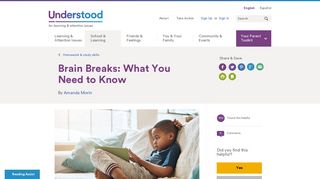 Brain Breaks for Kids - Understood.org
