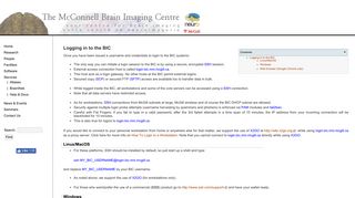 BIC - The McConnell Brain Imaging Centre: How To Login