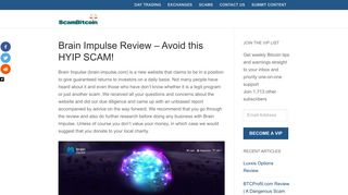 Brain Impulse Review - Avoid this HYIP SCAM! - Scam Bitcoin