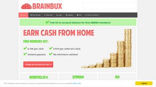 BrainBux - Earn 0.10€ per click