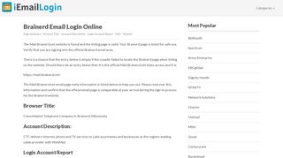 Brainerd Email Login Page URL 2018 | iEmailLogin