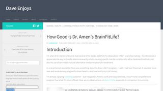 How Good is Dr. Amen's BrainFitLife? - Dave Enjoys