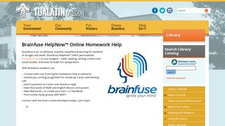 Brainfuse HelpNow™ Online Homework Help | The City of Tualatin ...