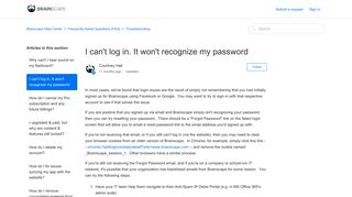 I can't log in. It won't recognize my password – Brainscape Help Center