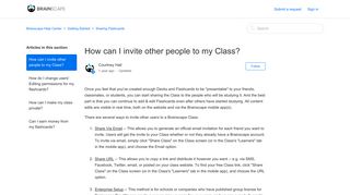 How can I invite other people to my Class? – Brainscape Help Center