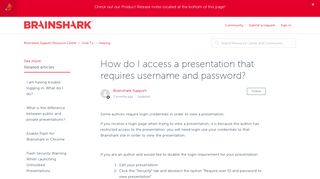How do I access a presentation that requires username and password ...