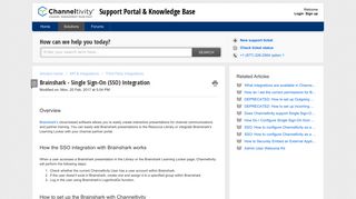 Brainshark - Single Sign-On (SSO) Integration : Support Portal ...