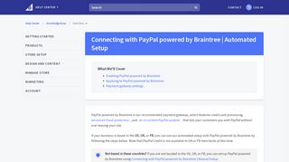 Connecting with PayPal powered by Braintree | Automated Setup