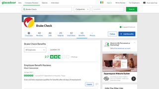 Brake Check Employee Benefits and Perks | Glassdoor.ie