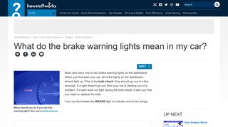What do the brake warning lights mean in my car? | HowStuffWorks