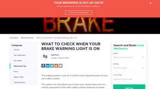 What to Check When Your Brake Warning Light Is On | AutoGuru