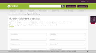 Sign up for Online Ordering | Brakes