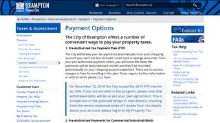 City of Brampton | Taxes & Assessment | Payment Options