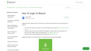 How To Login To Branch – Branch Help Center