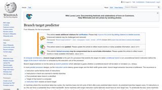 Branch target predictor - Wikipedia