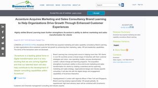 Accenture Acquires Marketing and Sales Consultancy Brand Learning ...