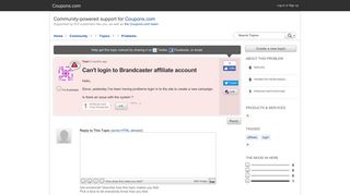 Can't login to Brandcaster affiliate account - Get Satisfaction