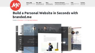 Build a Personal Website in Seconds with branded.me • Domain .ME ...