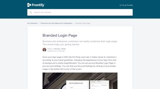 Branded Login Page | Frontify Knowledge Base