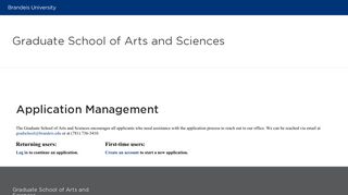 Application Management - Graduate School of Arts and Sciences