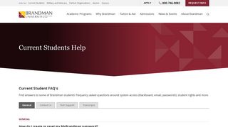Current Students Help - Brandman University