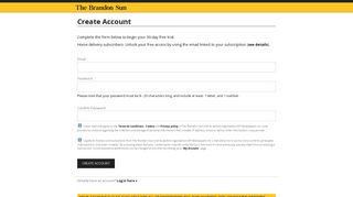Create Account - The Brandon Sun - FP News Platform