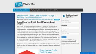 BrandSource Credit Card Payment - Login - Address - Customer Service