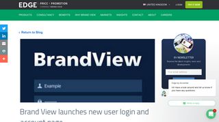 New user login and account page launch | Edge by ... - Brand View
