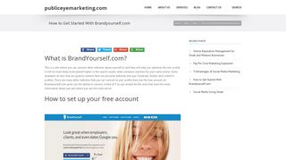 publiceyemarketing.com How to Get Started With Brandyourself ...
