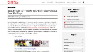 Brand YourSelf - Create Your Personal Branding Free WebPage