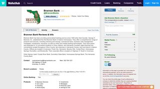 Brannen Bank Reviews - WalletHub