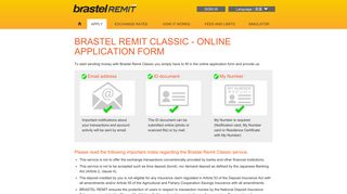 Registration - Brastel Remit Remittance Service