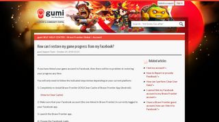 How can I restore my game progress from my Facebook? – gumi SELF ...