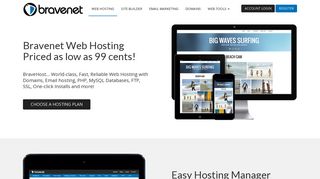 Bravenet Web Hosting | One-Click Installs | Domains | SSL | Site Builder
