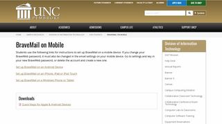 BraveMail on Mobile | The University of North Carolina at Pembroke