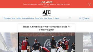 Braves put standing-room-only tickets on sale for Sunday's game